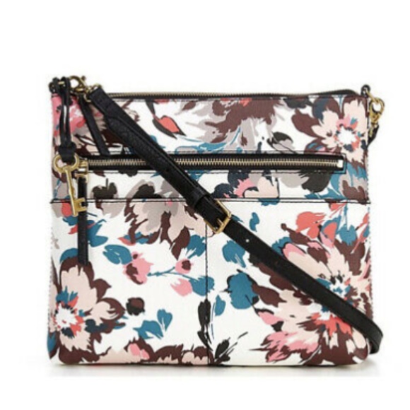 Fossil Handbags - NWT Fossil Fiona Large Pink Floral Crossbody ZB727